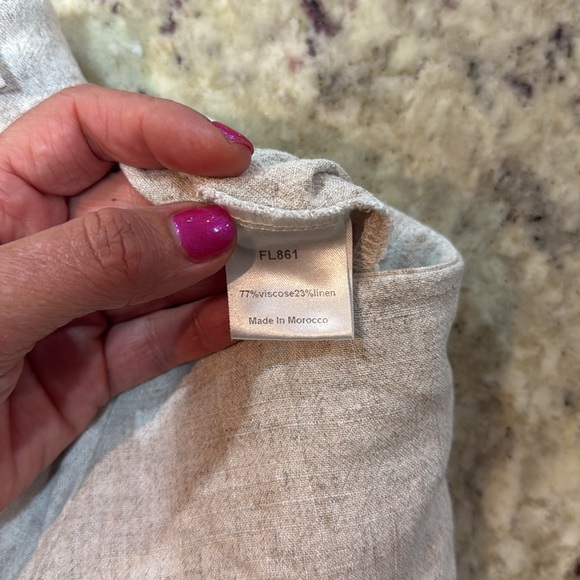 Flounce London Natural Linen High Waist Maxi skirt - Picture 6 of 9